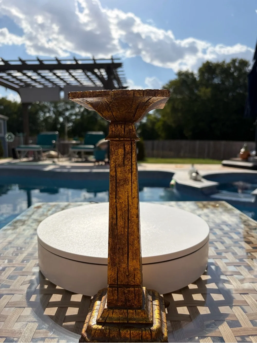 Gold Decorative Column Candle Holders - Home Accents